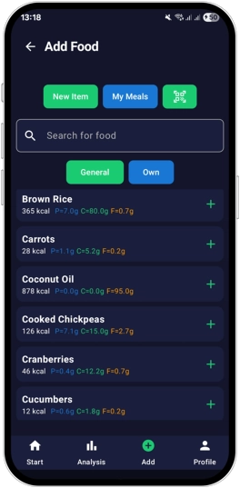 food tracking App Android