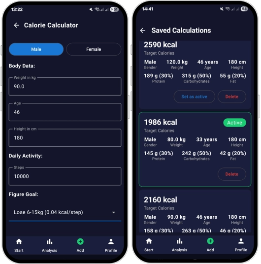 calorie tracking App Zielfit