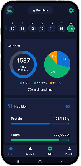 ai calorie tracking fitness app zielfit with macro nutrients tracking